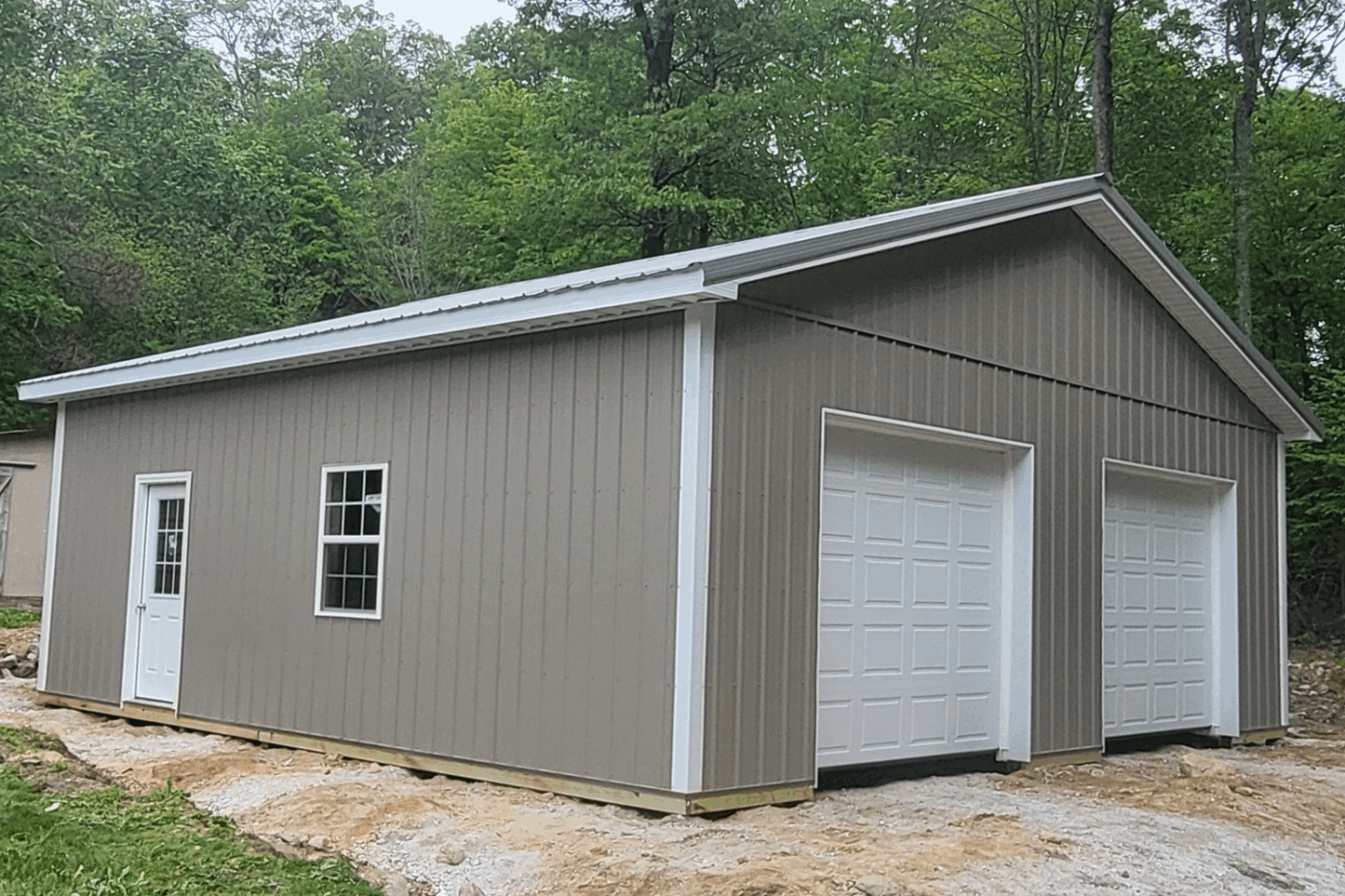 30x30 pole barn garage with two garages in newton nj