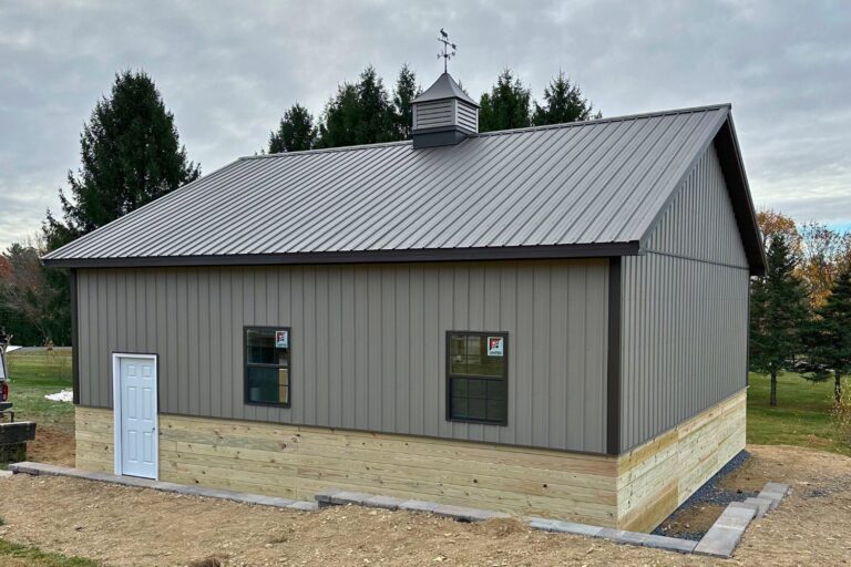 View of 30x32 Pole Barn Shed in Nazareth PA on land