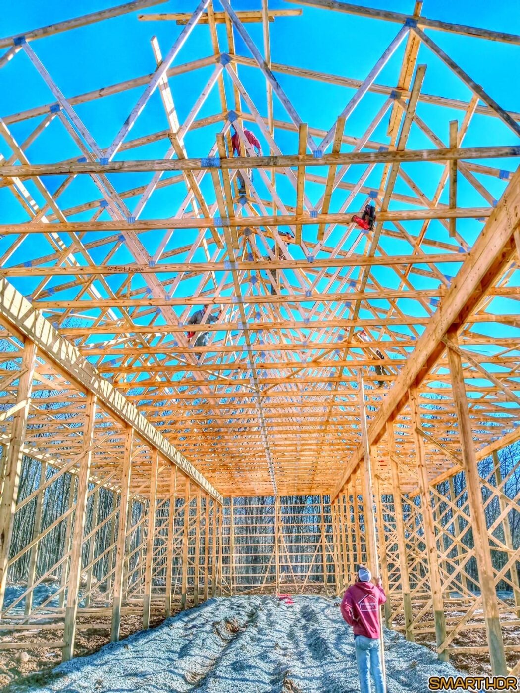 30x40 pole barn framing