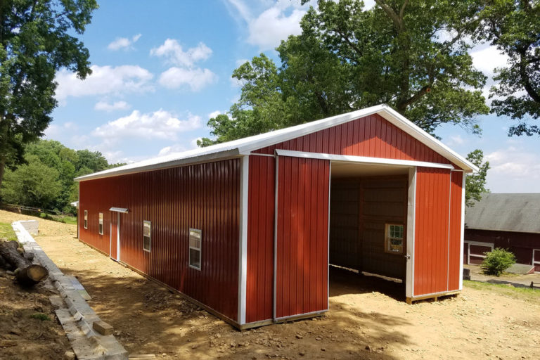 red pole barns for livestock
