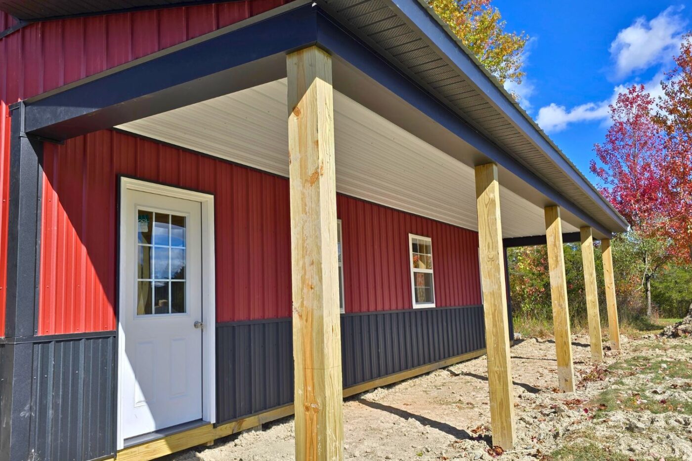 View of Porch and door of 30x40 Garage in Perkiomenville PA