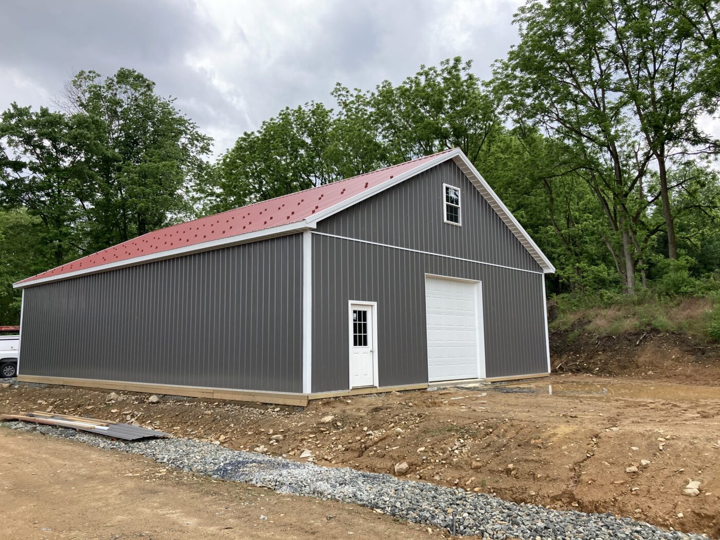 Black and Gray Pole Barn 3 gray pole barn shed